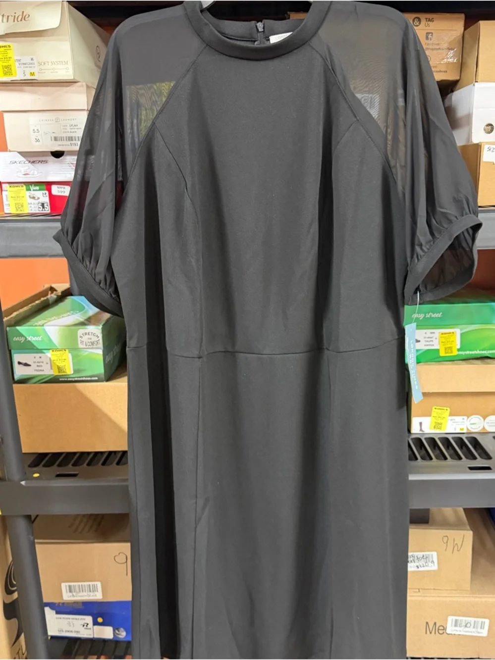 London Times Raglan Fit & Flare Mockneck Black Dress Size 18W NEW - Picture 5 of 5